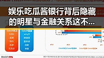 娱乐吃瓜酱银行背后隐藏的明星与金融关系这不就是我们自己吗