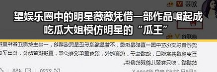 望娱乐圈中的明星薇薇凭借一部作品崛起成吃瓜大姐模仿明星的“瓜王”